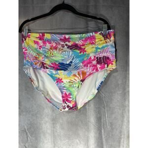 California Waves HIBISCUS PARADISE WHITE MULTI Bikini Bottom, US 2(20/22)